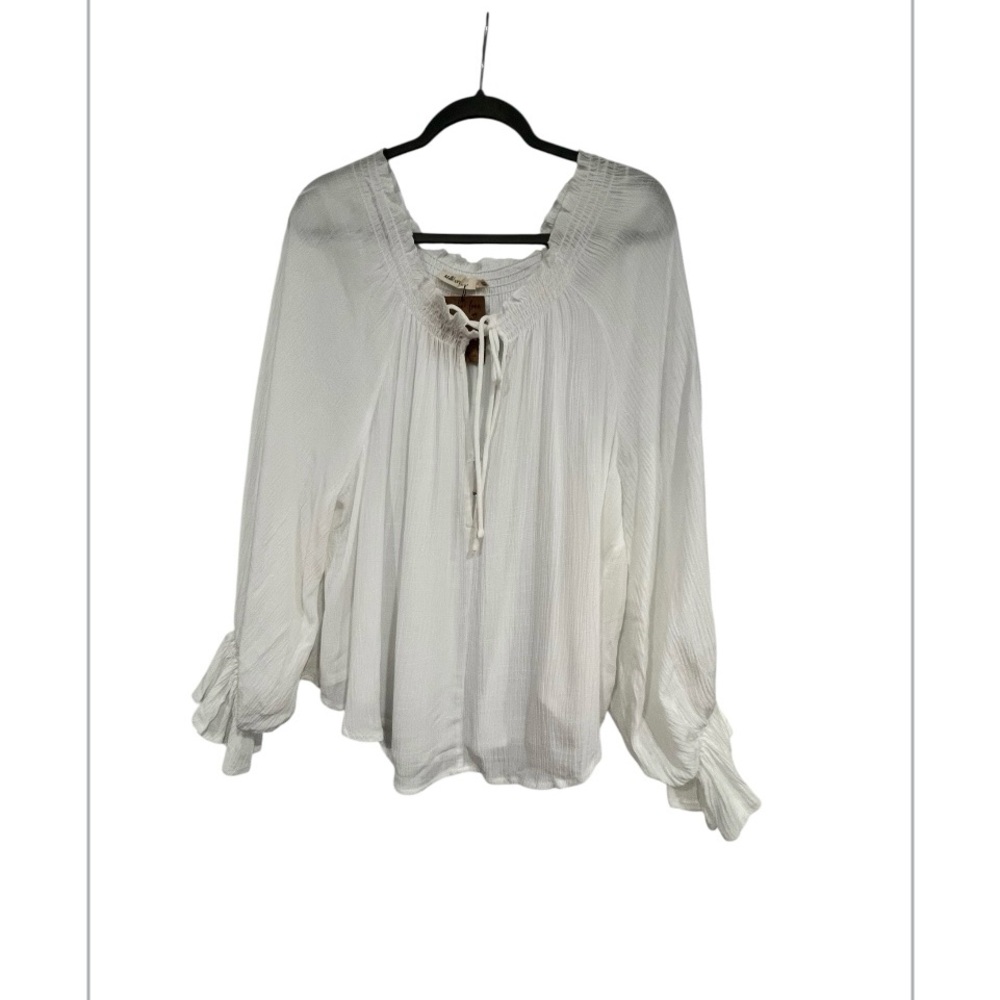 Millibon White Boho Blouse over size